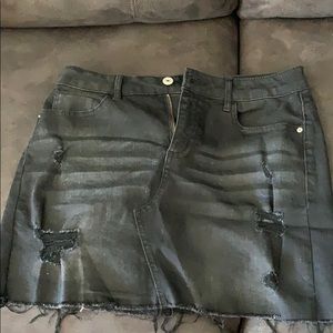 black jean skirt